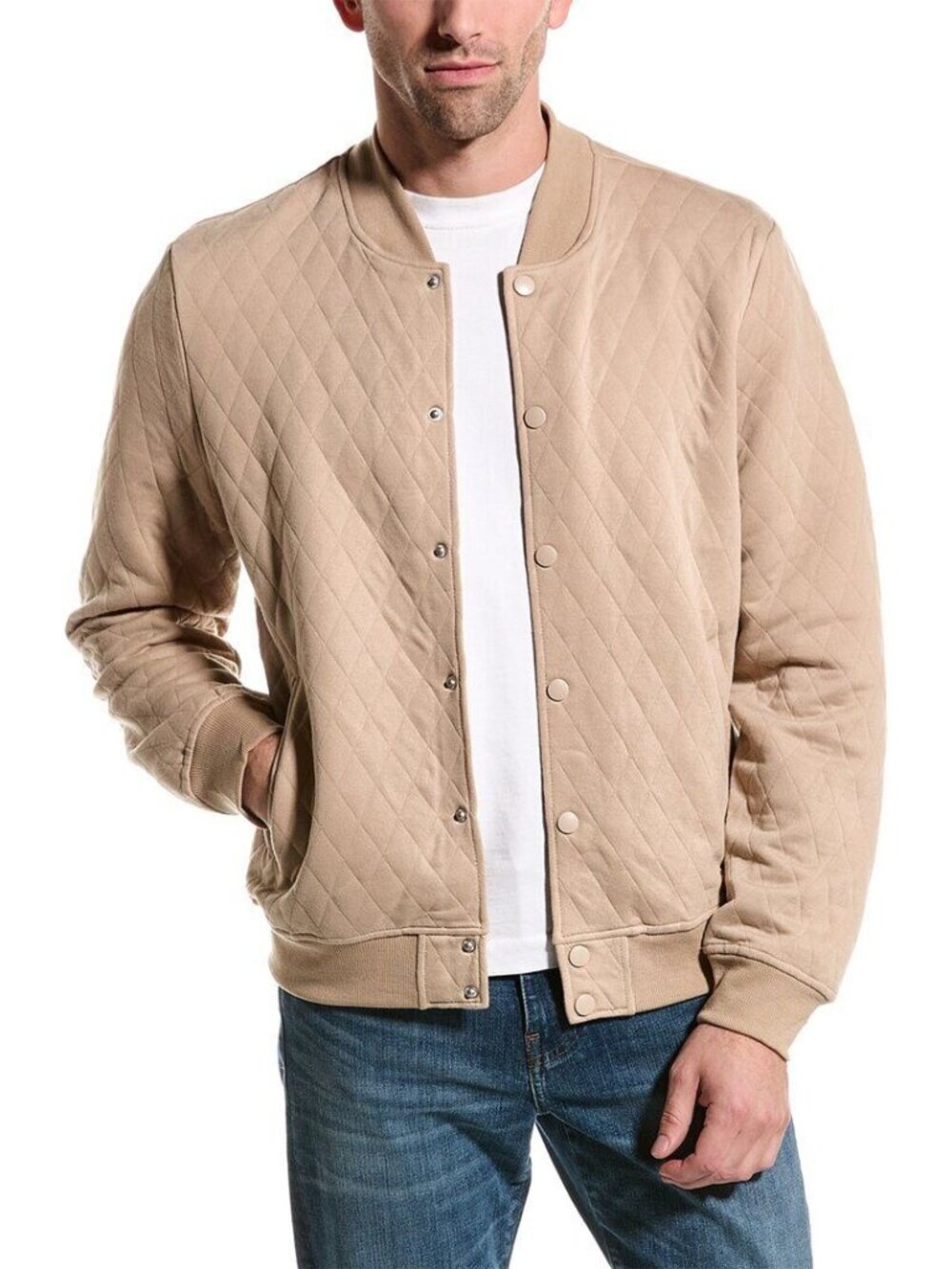 Sovereign Code Tan Diamond Quilted Yale Cardigan